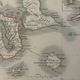 Old illustrated map of the Antilles Guadeloupe Grande-Terre – 1840