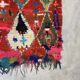 Multicolor carpet boucherouite fabric 115x286cm