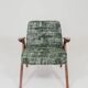 Fauteuil lounge scandinave vert, tissu d'ameublement bohème mélangé