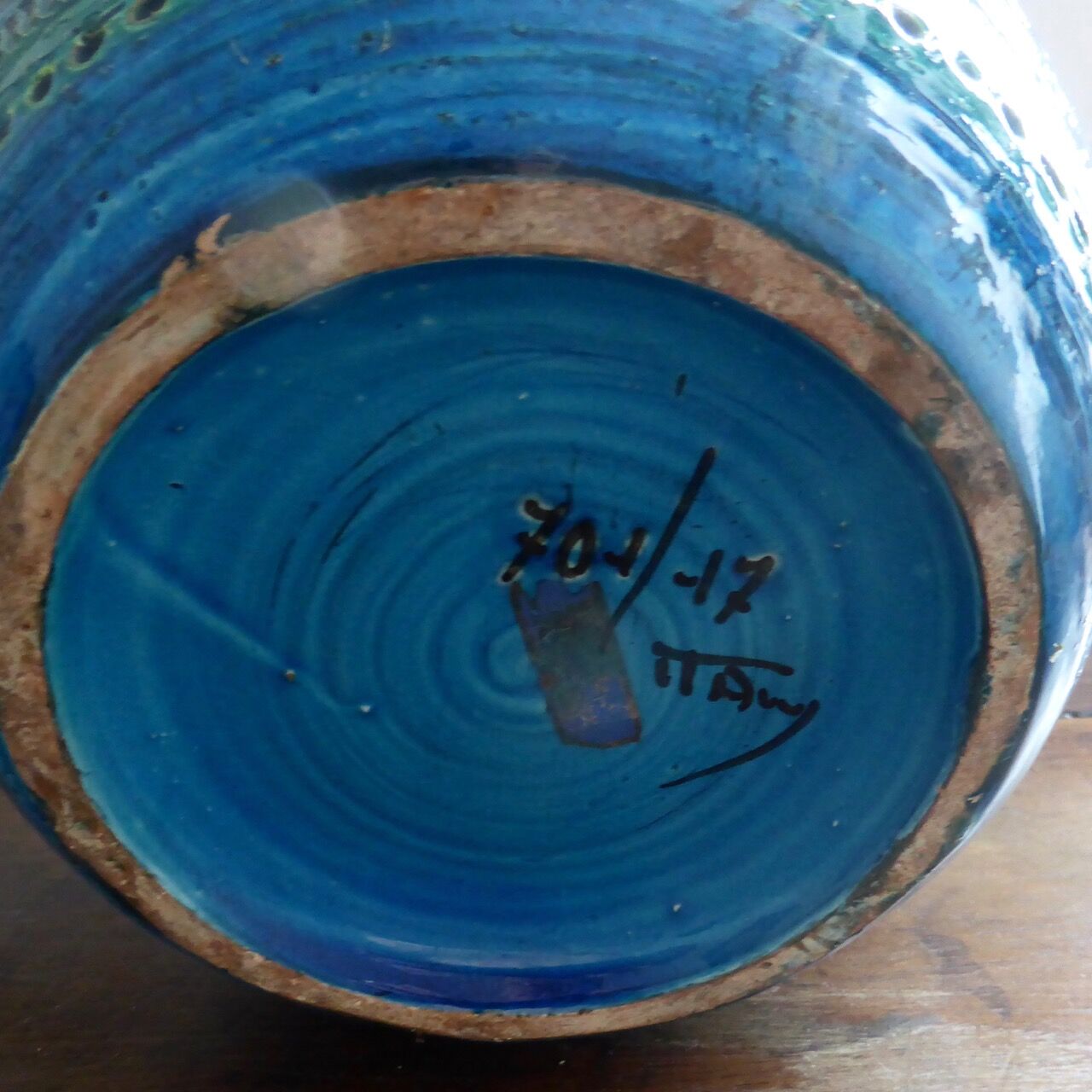 Planter Aldo London Bitossi Rimini Blu diamond 1960