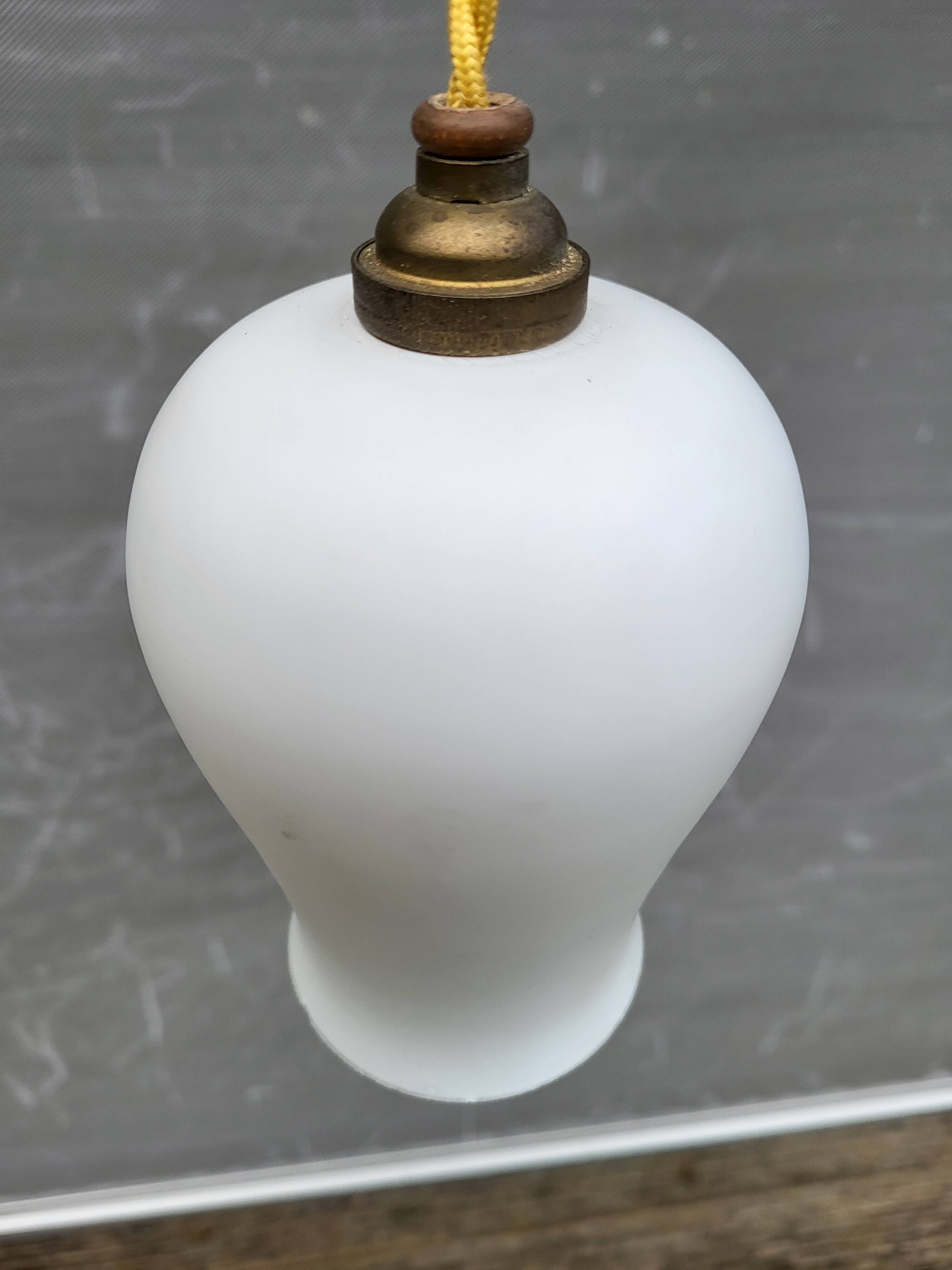 Opaline glass tulip pendant light