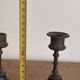 Pair of Antique Patinated Bronze and Brass Candle Holders Napoleon III Fireplace Garnish