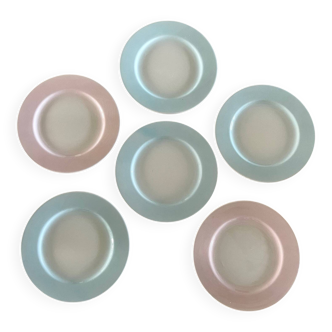 6 pastel ceramic plates