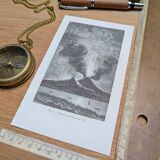 Printed in 1868, Eruption of Vesuvius in 1737, Italy.