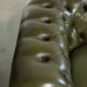 Green cow leather 2.5-seater Chesterfield sofa in English style