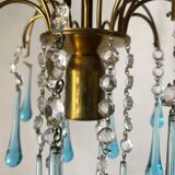 Murano glass waterfall chandelier with tassels and water drops