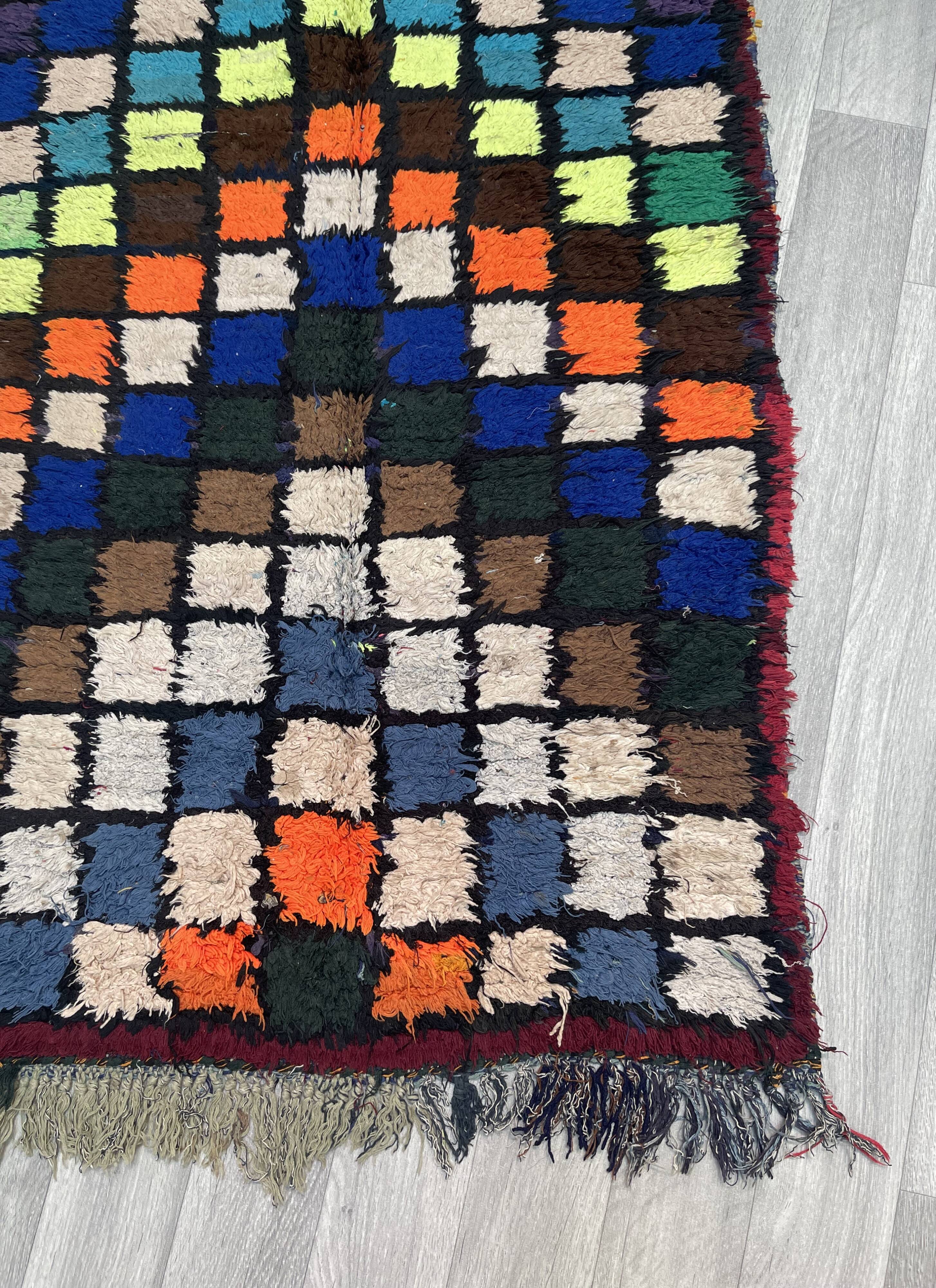 Unique Moroccan Rug-Vintage Art Deco Rug-The Rarest Moroccan Rug-Home Decor