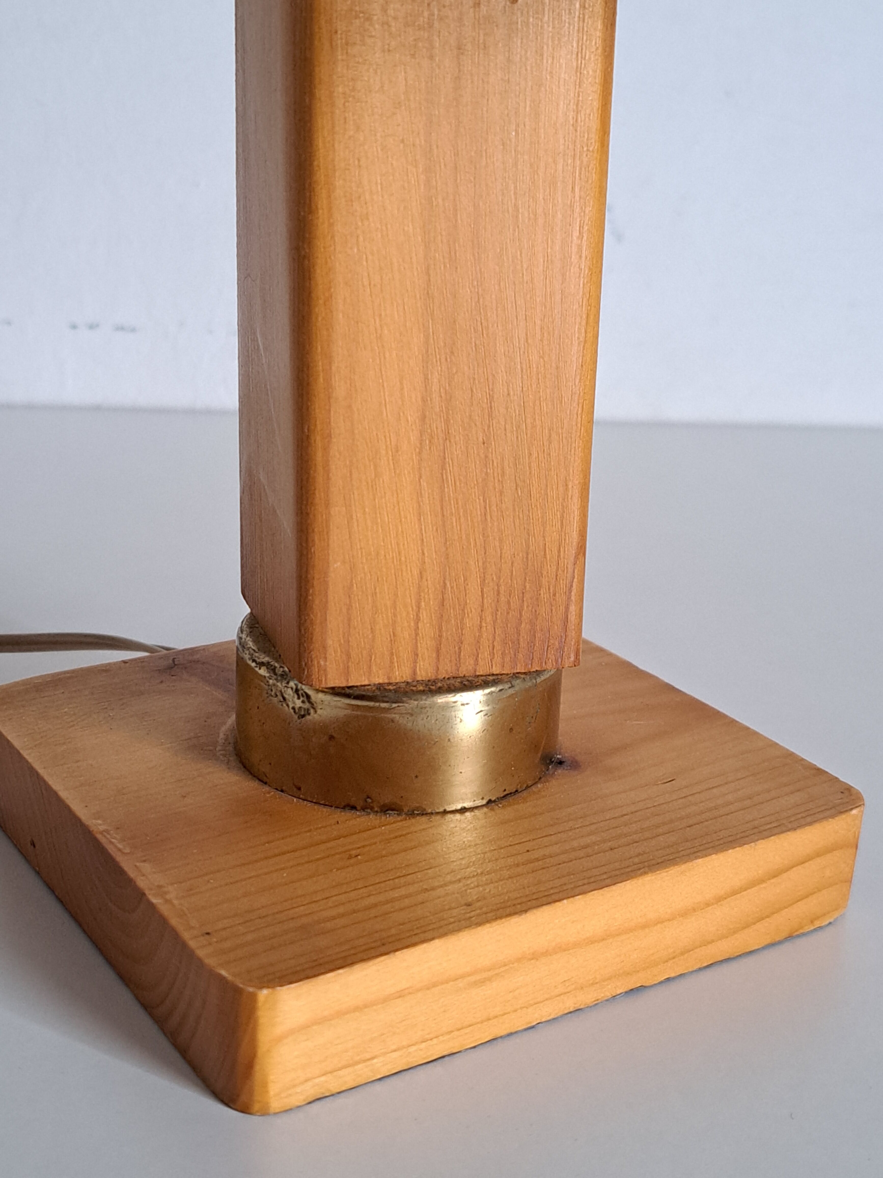 Rattan and wood bedside lamp