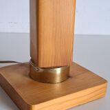 Lampe de chevet rotin et bois