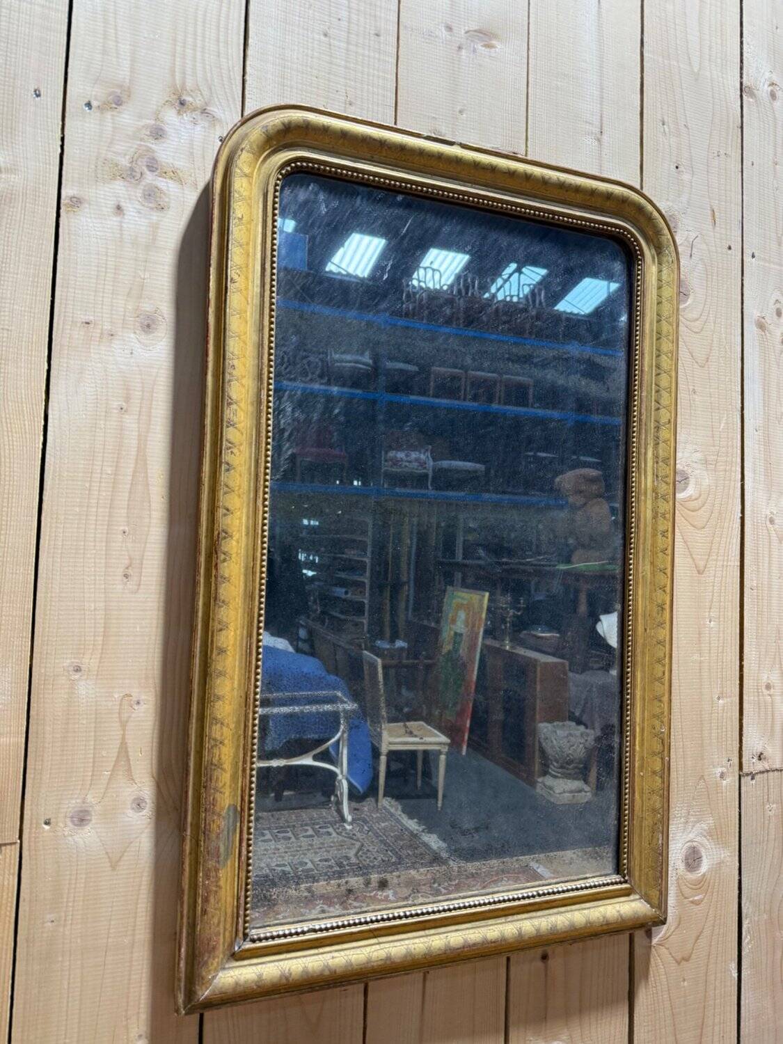 Fireplace mirror – Louis-Philippe period – Gilded stucco wood