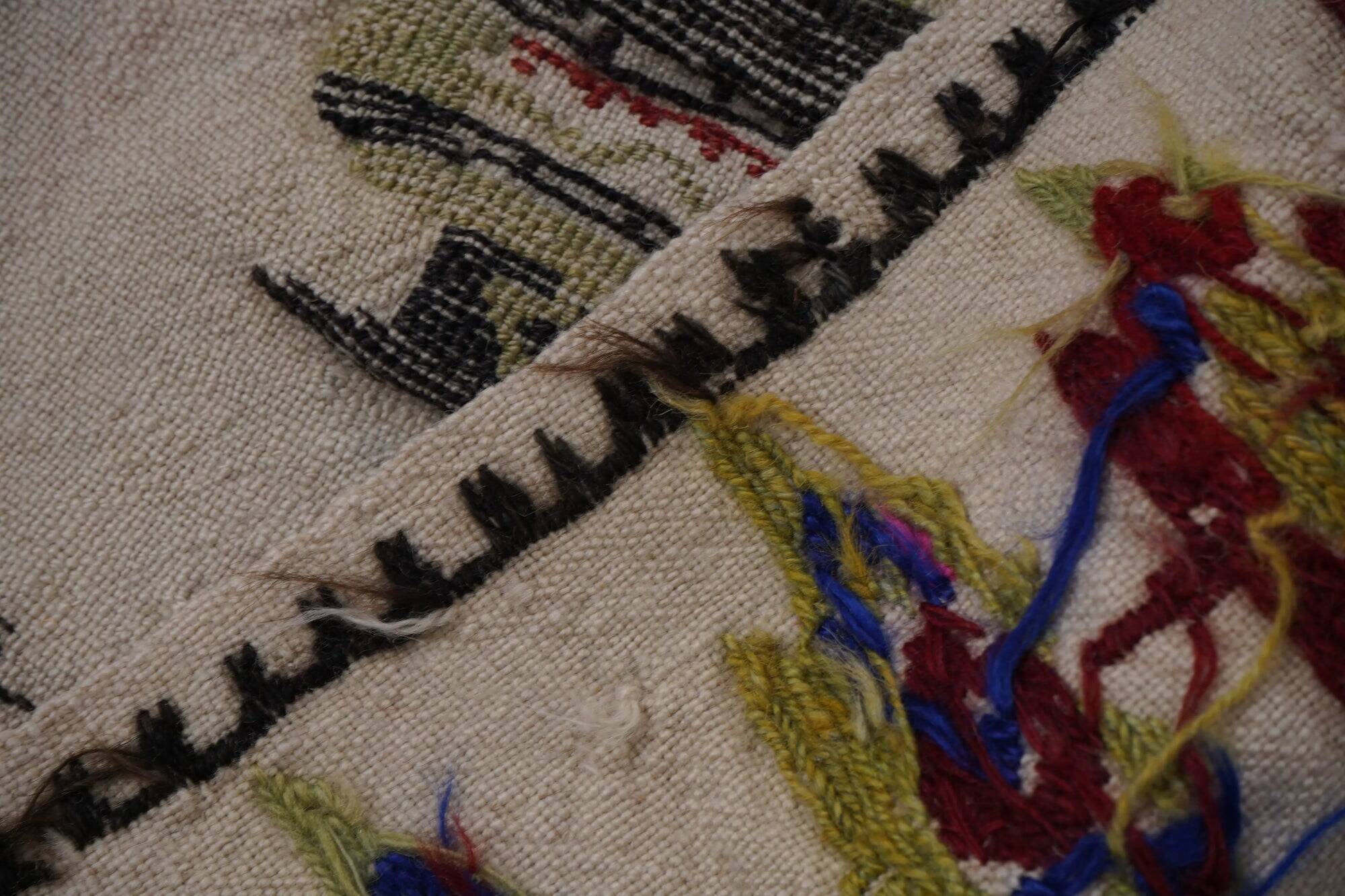 Vintage Turkish kilim, handwoven, 90x104 cm.