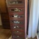 Semainier en bois exotique – Style industriel vintage