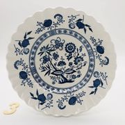 6 Bowl style Deep Plates, J & G Meakin Classic White Blue Nordic.