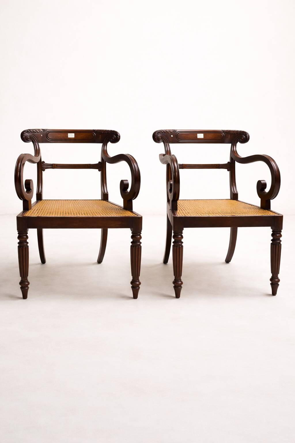 Pair of Anglo-Indian neo-classical armchairs