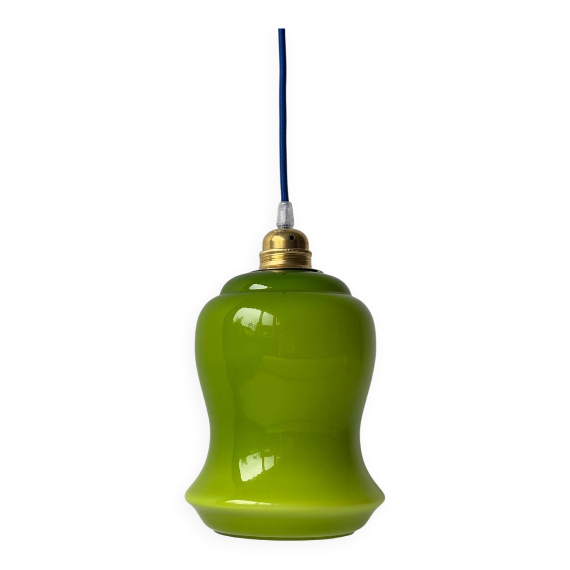Vintage green opaline portable lamp