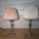 Paire de lampes style art deco en métal argenté