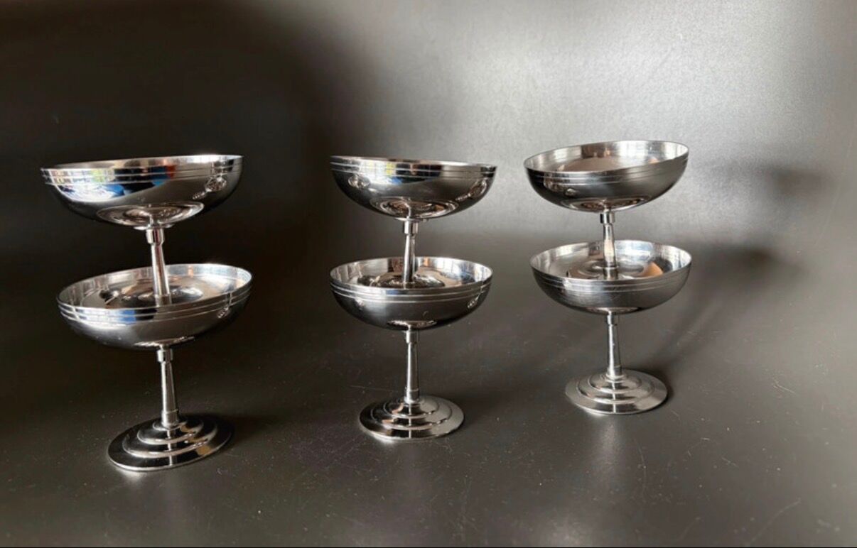 Vintage dessert bowls Inox - Set of 10