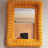 Rectangular wicker mirror 1960