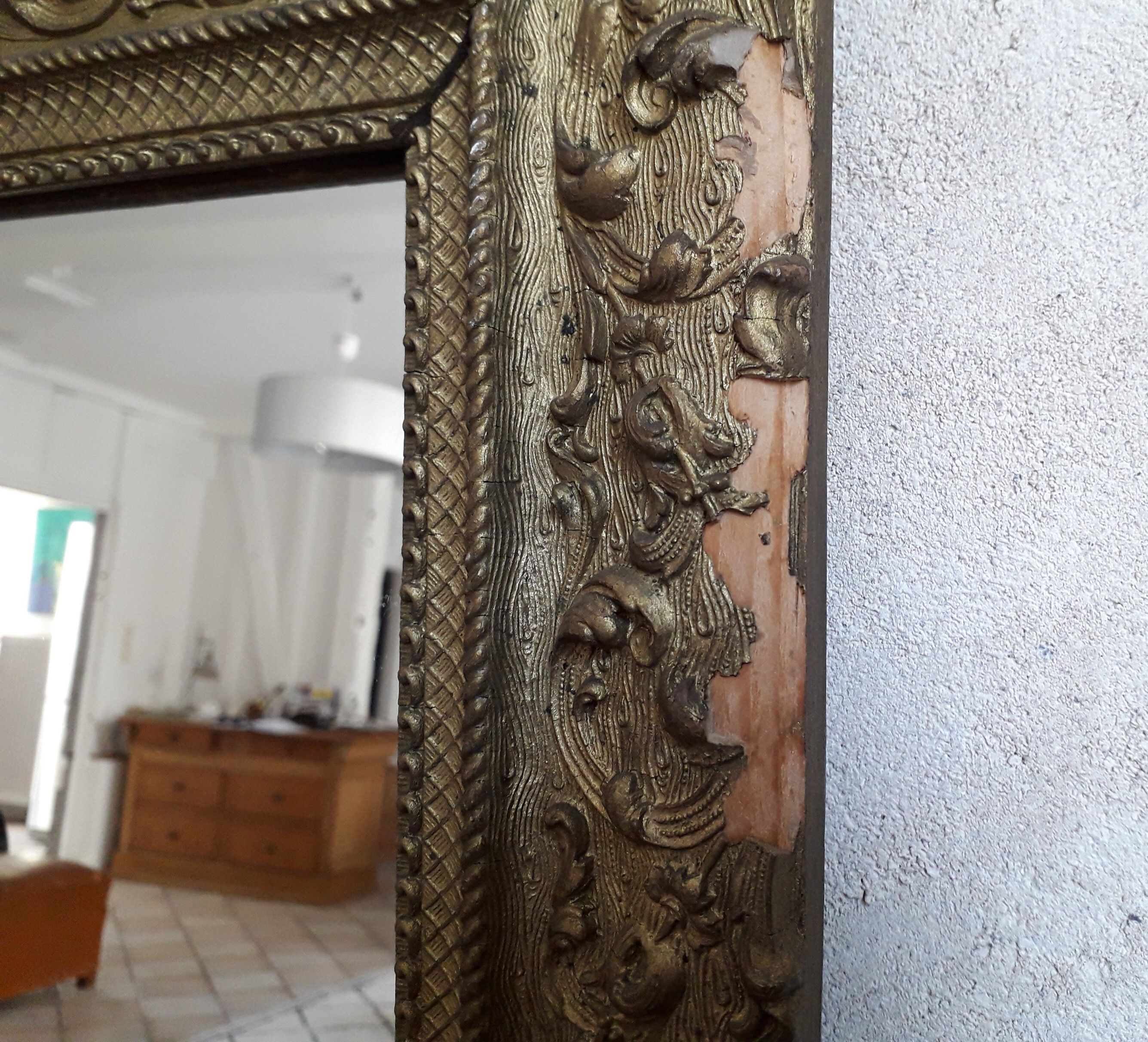 Mirror old gilded frame