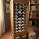 Art Deco curtain cabinet from the 1930s in oak with interior drawers, 120cm H.