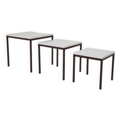 Tables gigognes ou Mimi-set de Brabantia, ensemble de 3, années 1980