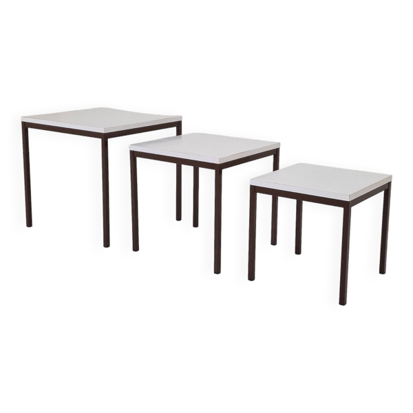 Tables gigognes ou Mimi-set de Brabantia, ensemble de 3, années 1980