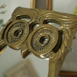 Miroir de table hibou en laiton vintage