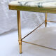 Vintage side table in gold metal and veined white marble.