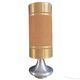 Vintage table lamp with brushed aluminium base - cylinder shade