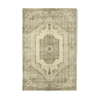 Tapis beige turc contemporain noué à la main 172 cm x 268 cm