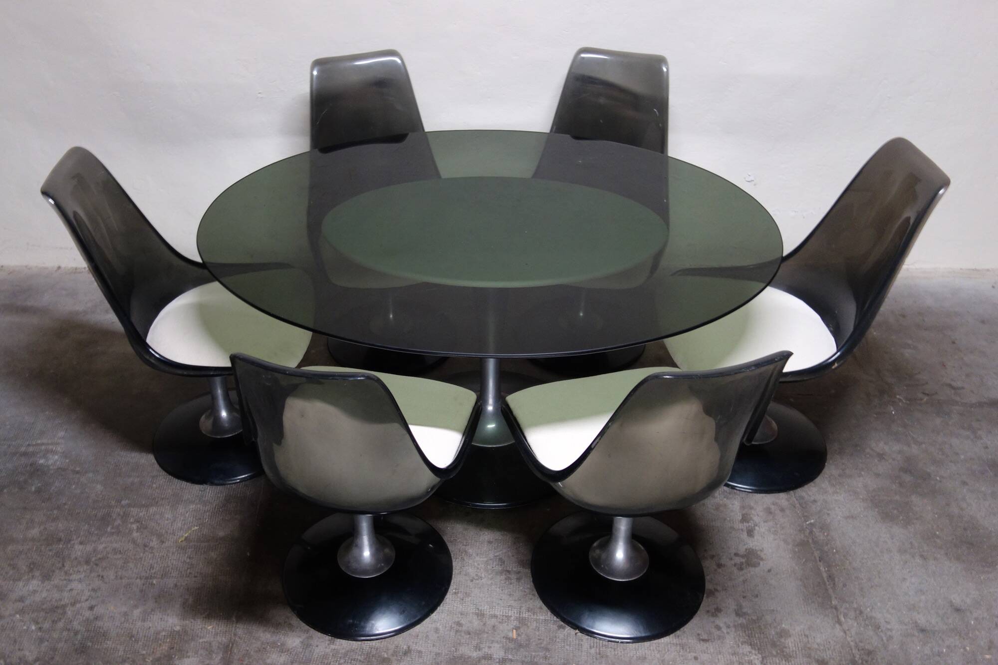 Ensemble table et 6 chaises Chromcraft space age années 70