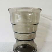 Vintage Leerdam Vase. Glass vase K.P.C. De Bazel. 1920's smoke glass vase Model S.