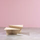 Post-modern triangular travertine lounge coffee tables, 1970s