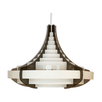 Pendant light "Strips" by Brylle & Jacobsen for Quality System. Denmark 1970s