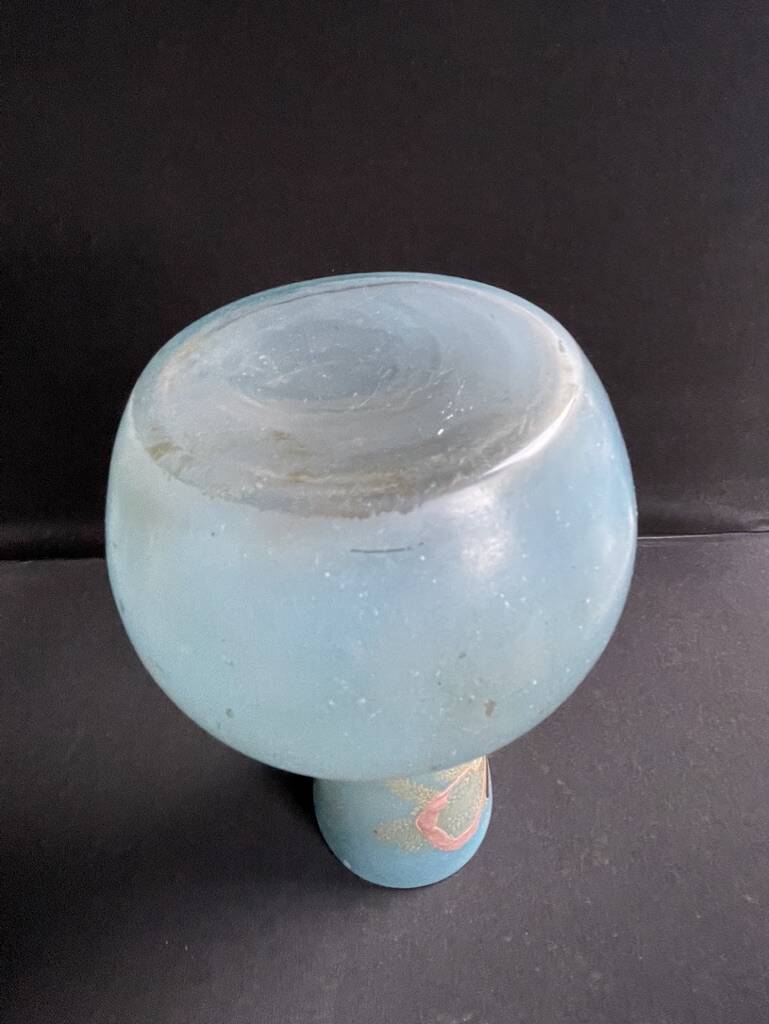 Enamelled blue vase - Enameled Art Nouveau