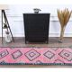 1970s Turkish Handmade Wool Pink Runner 81x363