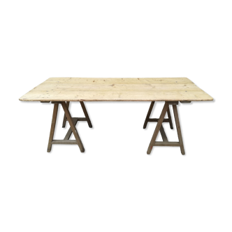 Farm table on trestles