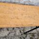 Double school desk, wood and metal, vintage, 60s