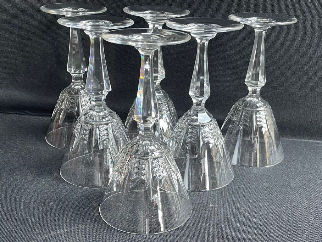 6 port glasses stamped Baccarat - Service Austerlitz