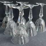 6 port glasses stamped Baccarat - Service Austerlitz