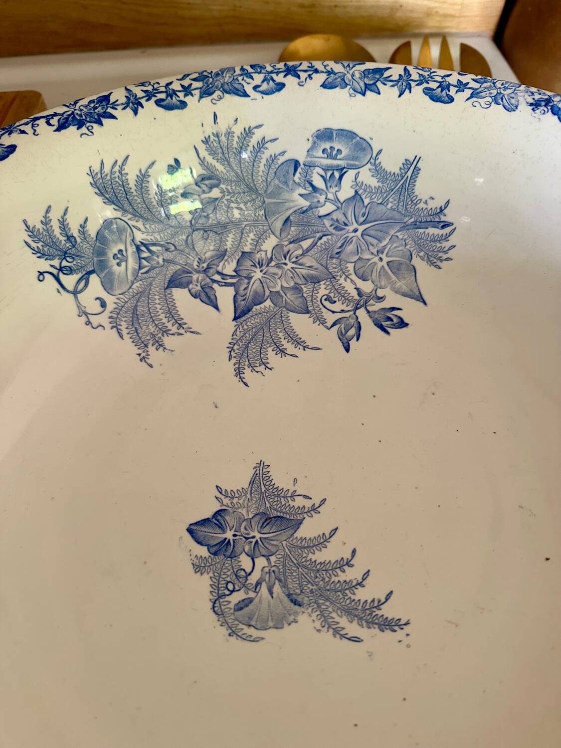 Large old ceramic salad bowl