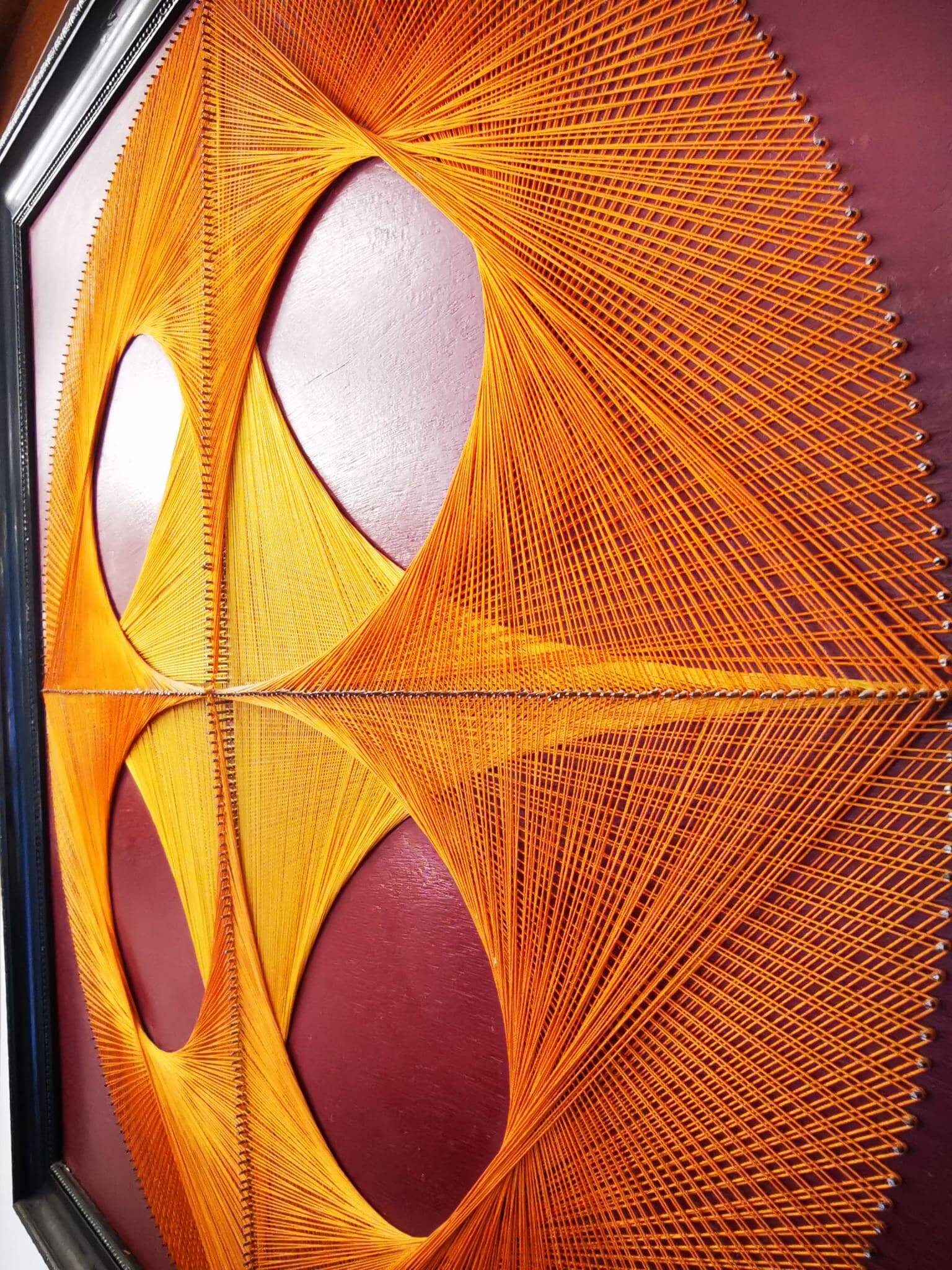 Vintage stretched wire painting from the 70s