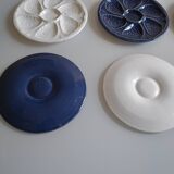 6 white porcelain oyster plates