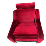 Set of 3 airborne velvet red armchairs