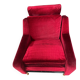 Set of 3 airborne velvet armchairs in red.