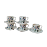 Set of 5 espresso cups in Lunéville earthenware