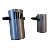 Pair of adjustable wall lights, brushed metal, France 1970