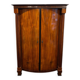 Biedermeier Armoire, Walnut Veneer, Full Columns, Austria/Vienna around 1825