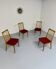 Set of 4 chairs in solid beech and vintage orange fabric, 70s design