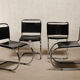 Mies Van Der Rohe Mr10 Cantilever chairs in black leather for Knoll